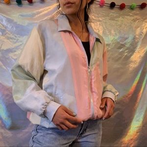 Vintage Pastel Color Block Windbreaker Retro 90’s